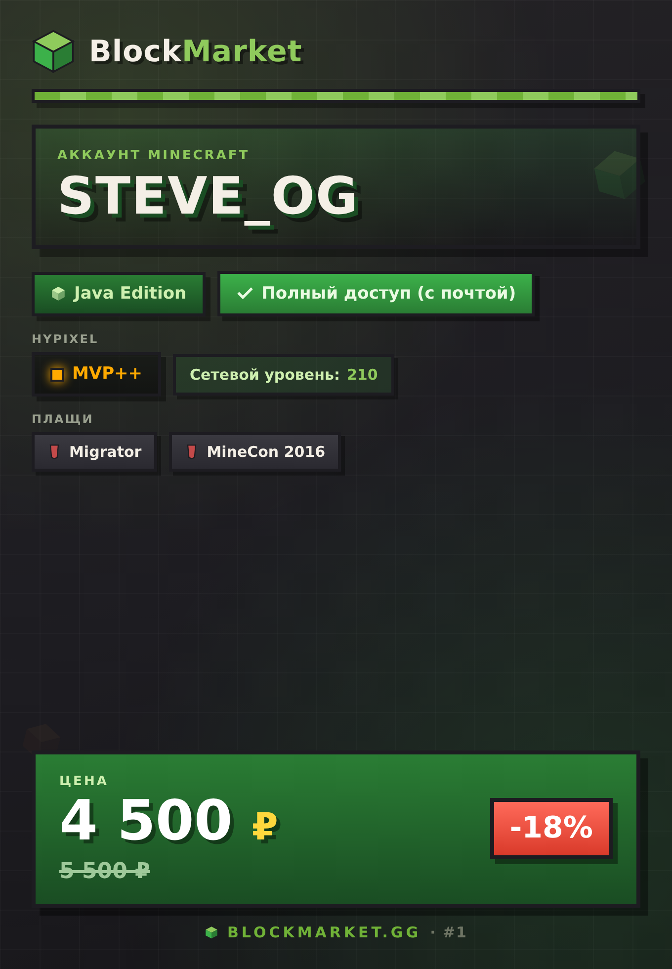 Minecraft Java Edition — Steve_OG
